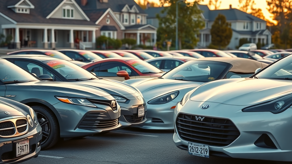 different car models in Columbia SC, lined up by vehicle age, showing how zip code affects car insurance coverage and premium