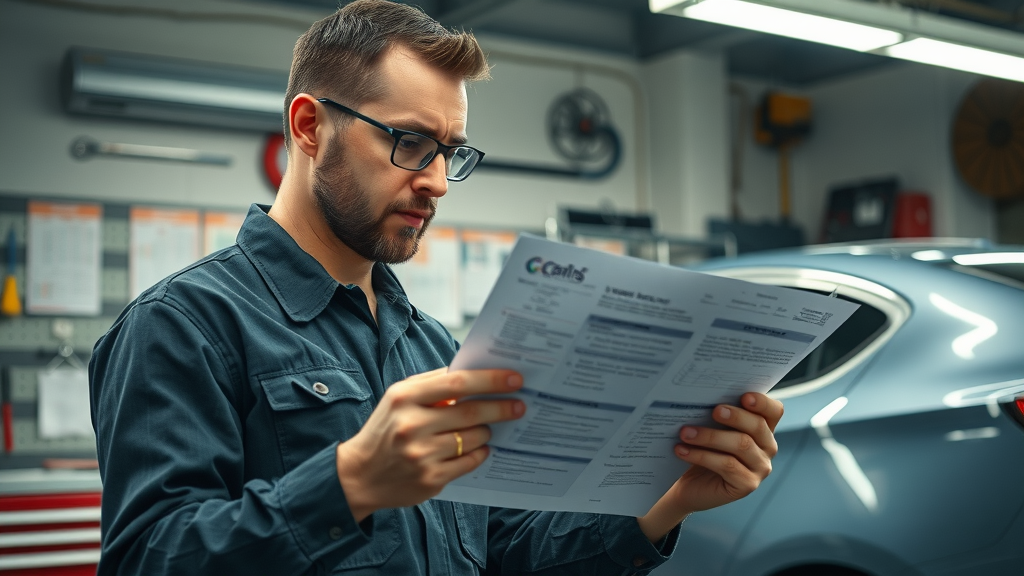 columbia south carolina auto mechanic reviewing accident insurance claim documents