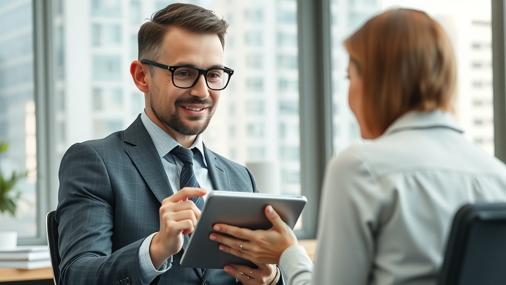 insurance agent explaining car insurance requirements for car insurance in columbia