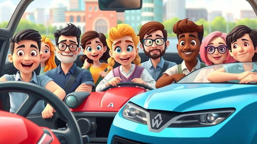 drivers of diverse backgrounds in columbia south carolina reviewing vehicle types for insurance premiums