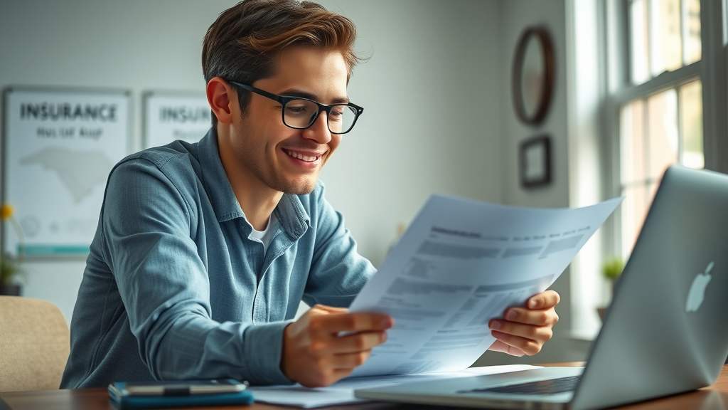 insurance agent in columbia sc reviewing insurance in south carolina paperwork in a home office agency