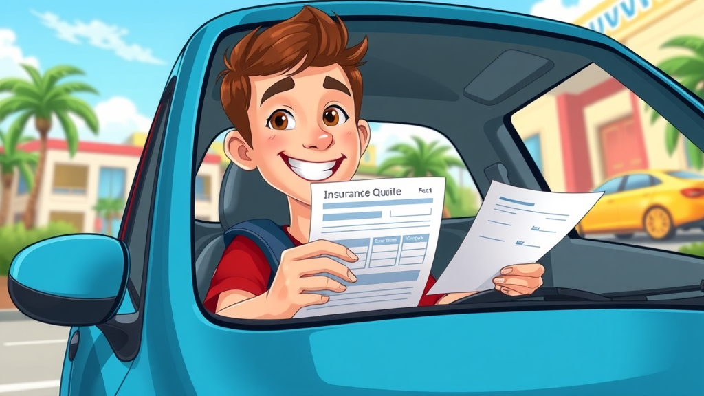 college student happily holding cheap car insurance quote in south carolina campus