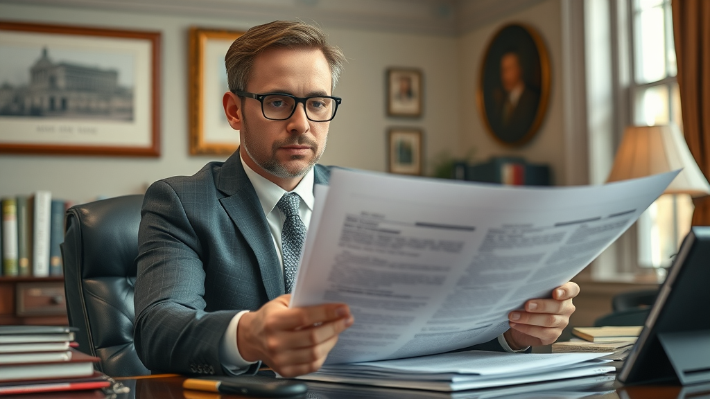 Professional insurance agent in South Carolina reviewing insurance policies, explaining South Carolina insurance law; columbia sc insurance faqs