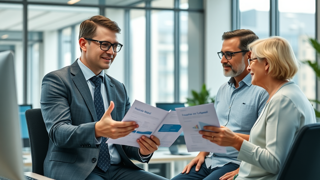 Professional insurance agent consulting Columbia SC clients about car insurance coverage options