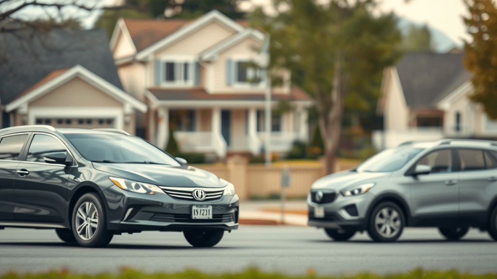 suburban neighborhood in Columbia SC with two cars and a home, auto insurance vs car insurance, insurance coverage options