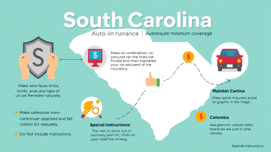 South Carolina auto insurance minimum coverage infographic for insurance in columbia