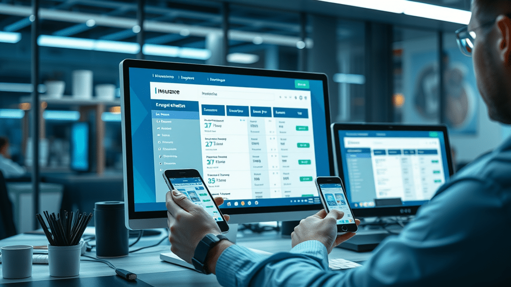 comparing Columbia SC car insurance rates on website and mobile device