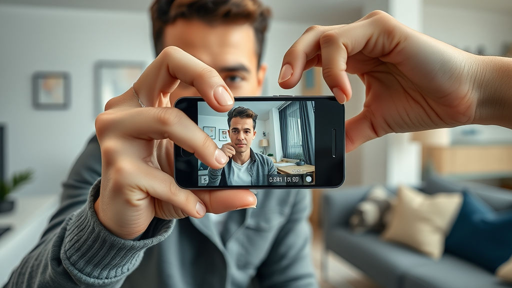 Close-up of renter photographing valuable personal items for inventory in modern Columbia apartment